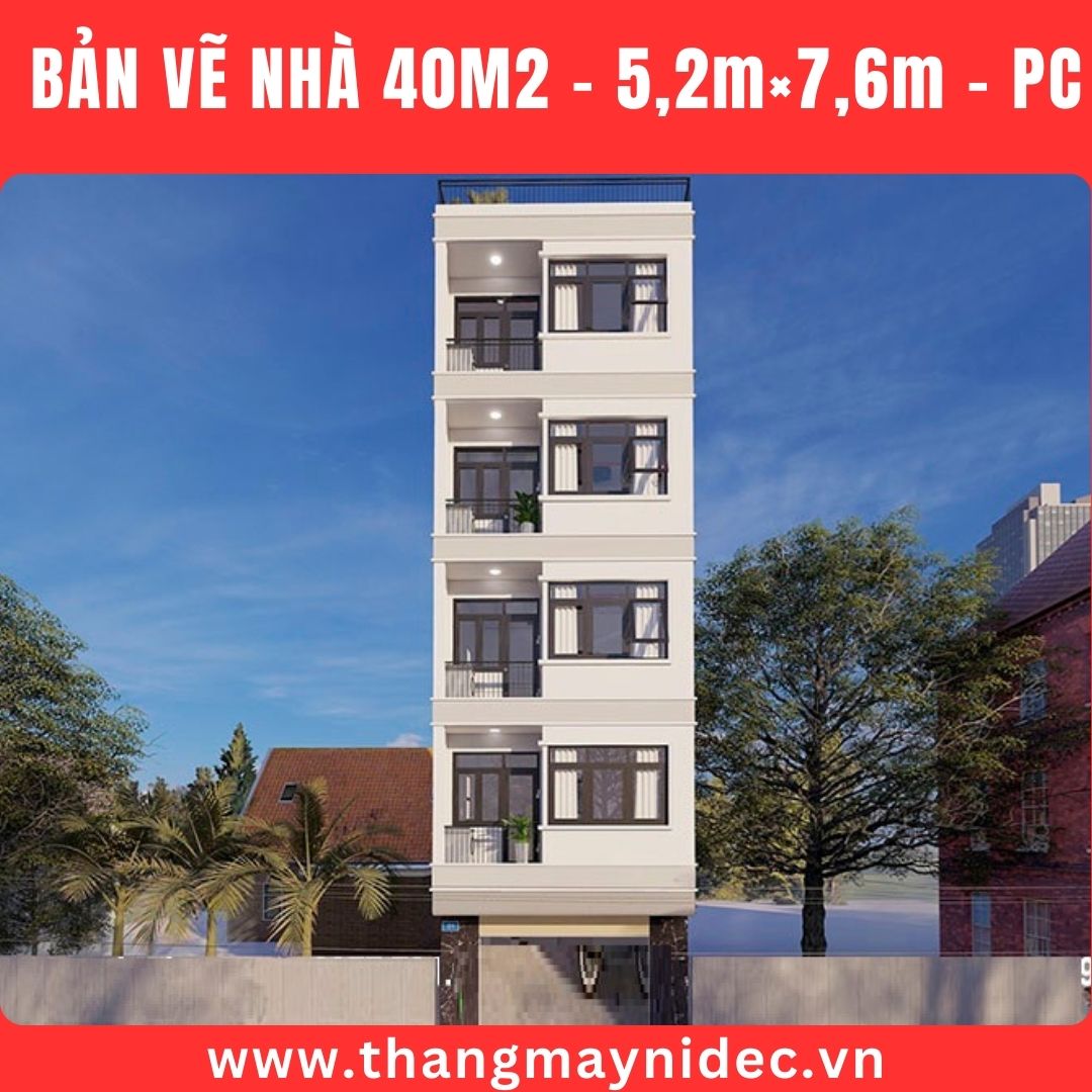 Thang máy gia đình cho nhà 40m2 phối cảnh