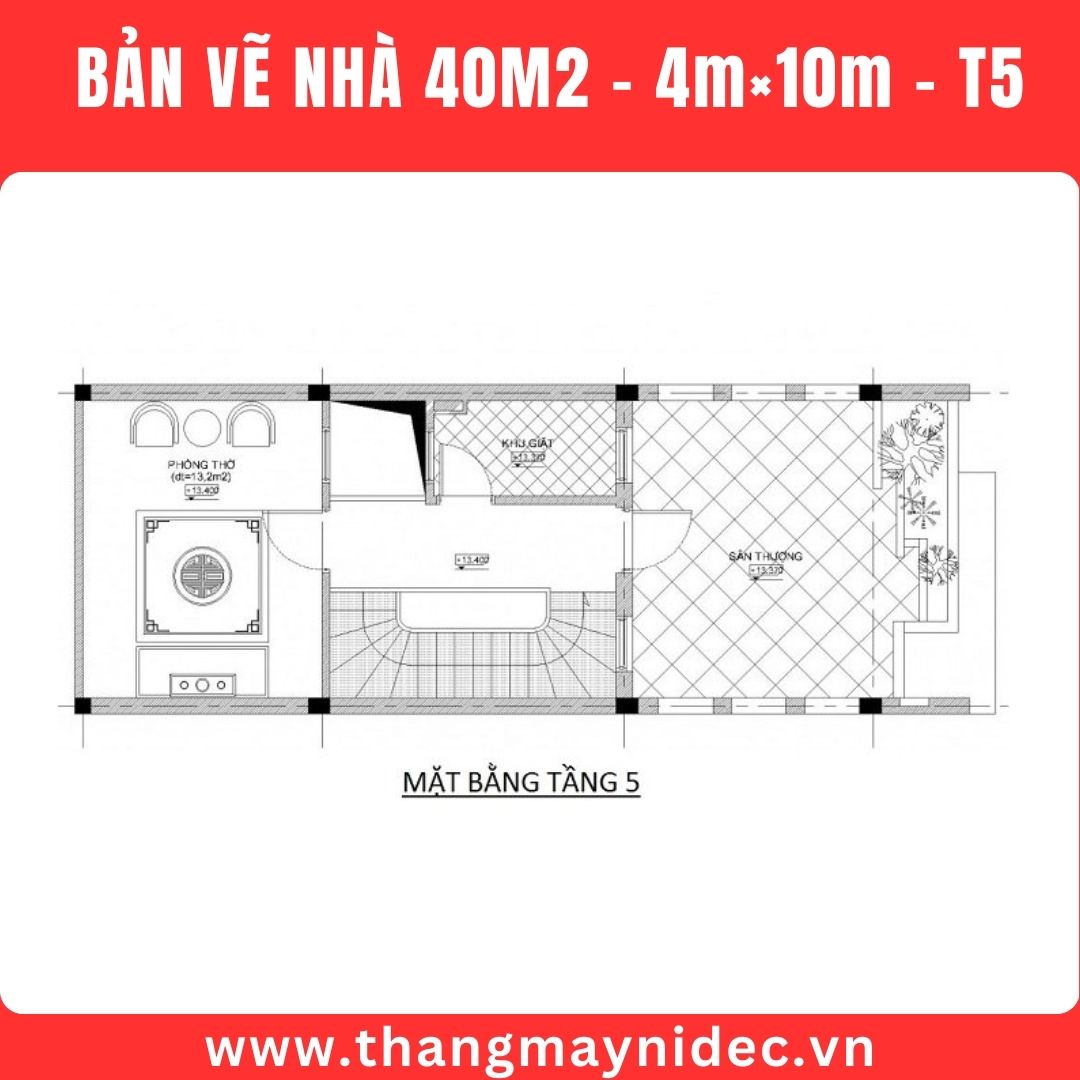 Thang máy gia đình cho nhà 40m2 phối cảnh