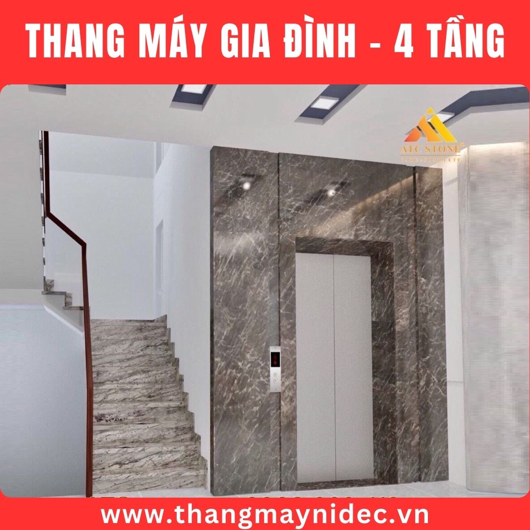 thang máy gia đình 4 tầng, giá rẻ