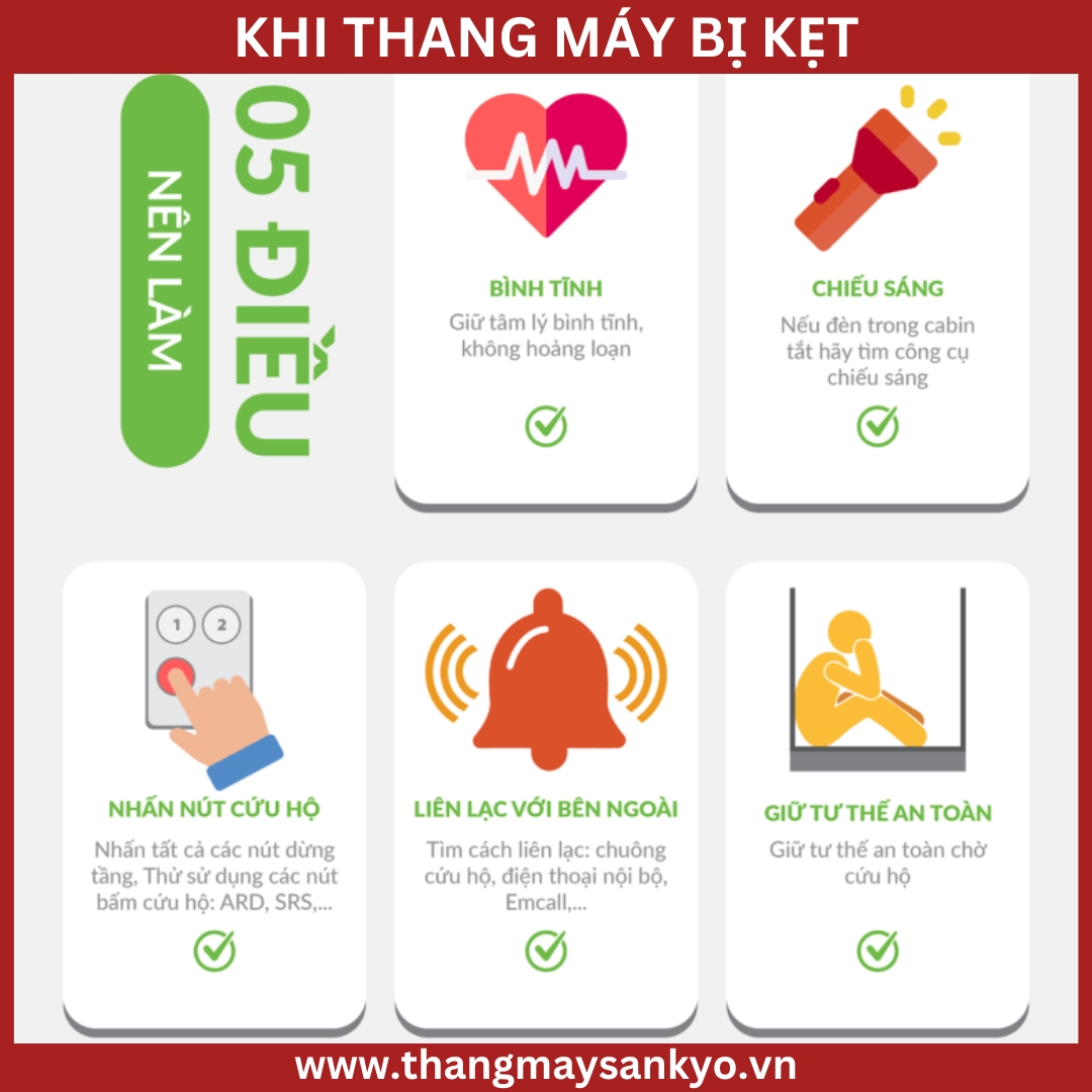 5 điều nên làm khi gặp tình huống bị kẹt thang máy