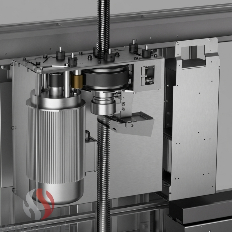 Cấu tạo chính của thang máy trục vít từ bản vẽ 3D