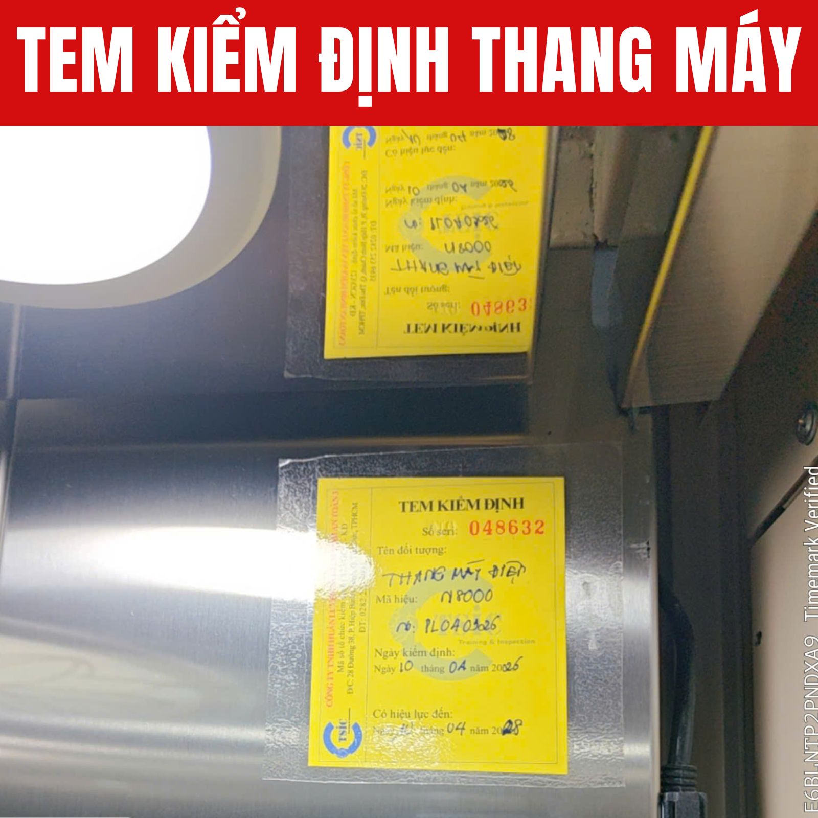 Elevator inspection sticker