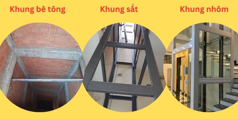 Khung hố thang máy tính theo thực tế thi công