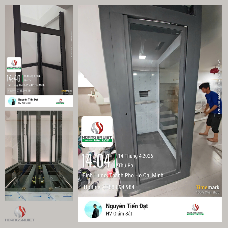 THANGMAYNIDEC lắp đặt thực tế công trình thang máy tại TP. Hồ Chí Minh