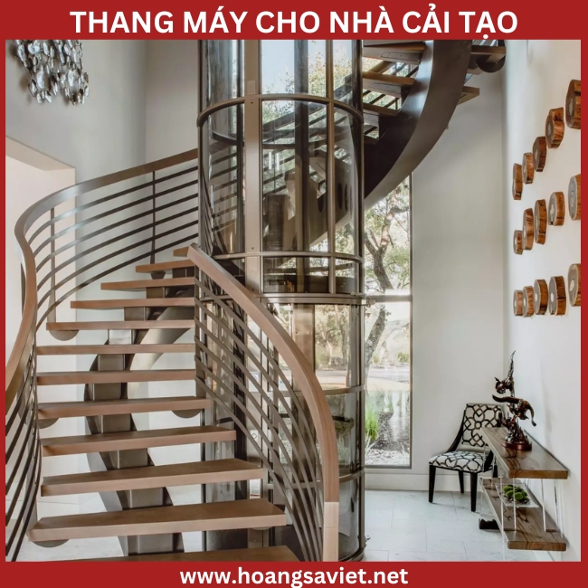 Hình ảnh minh họa khi lắp đặt thang máy cho nhà cải tạo 