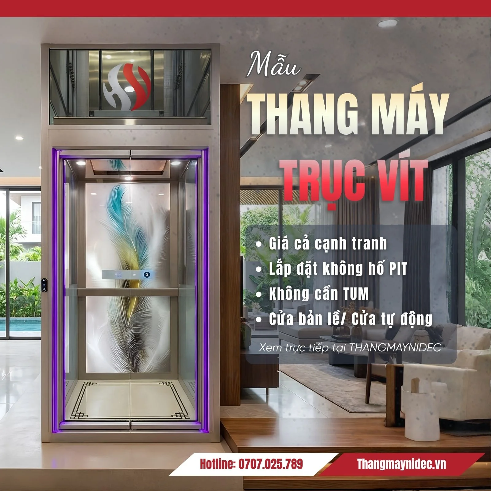 Mẫu Thang Máy Trục Vít