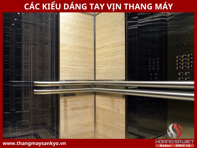Các kiểu dáng tay vịn thang máy