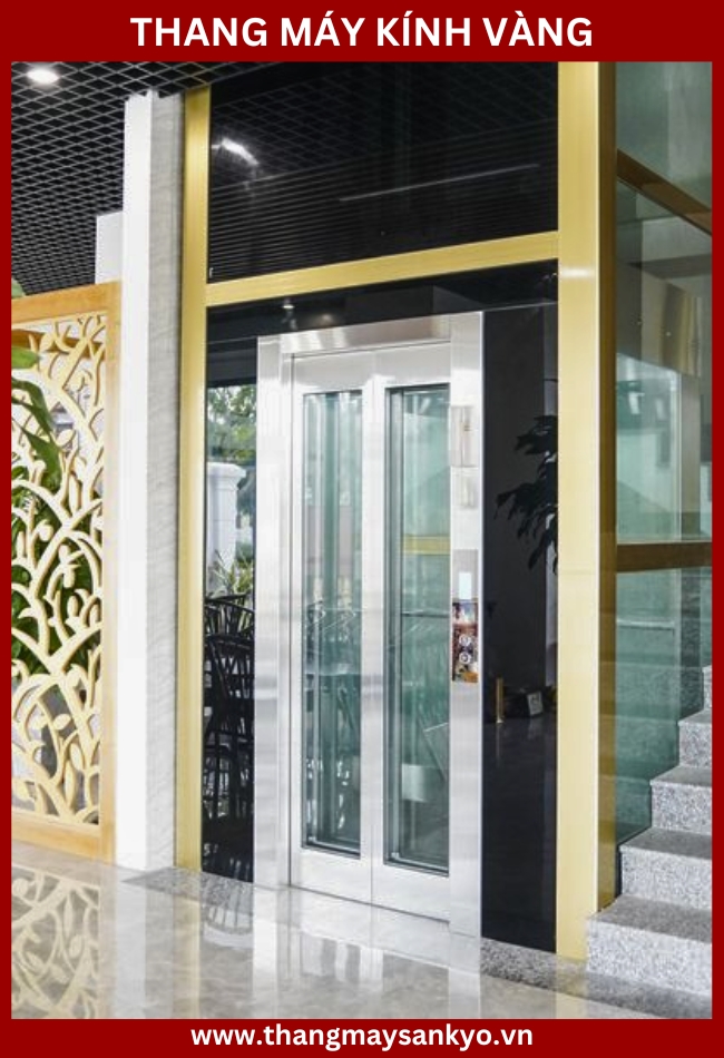 The golden glass elevator model must be designed in harmony with the overall project.