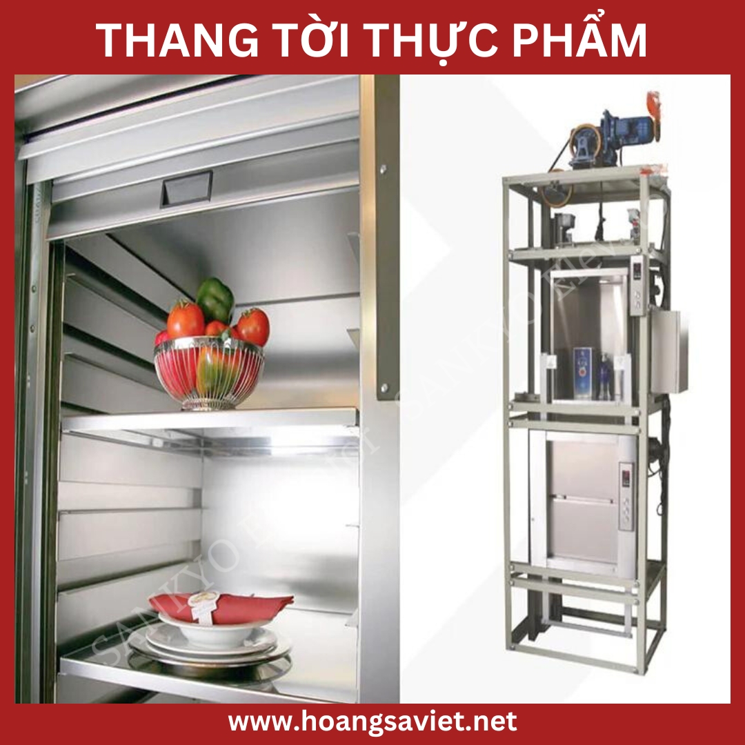 Cấu tạo thang tời thực phẩm