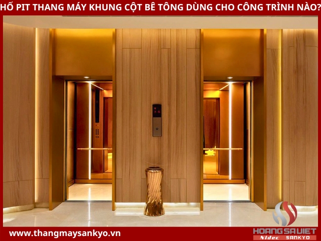 Concrete column frame elevator pit used for companies, hotels,... high-rise buildings