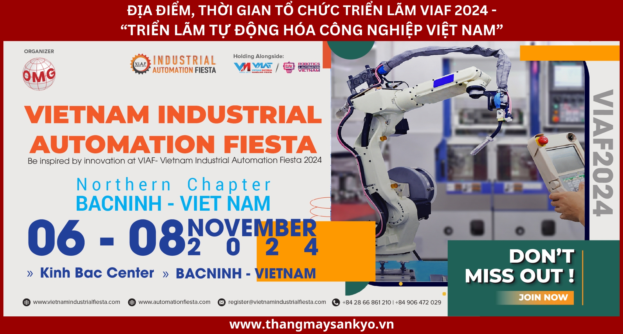 Information on the organization of VIAF 2024 Exhibition - Vietnam International Exhibition on Automation Machinery and Equipment