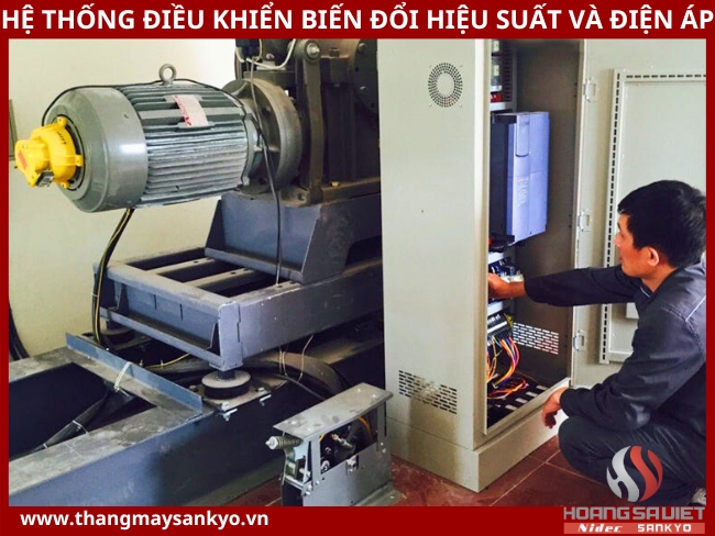 Hệ thống điều khiển biến đổi hiệu suất và điện áp của tủ điện thang máy