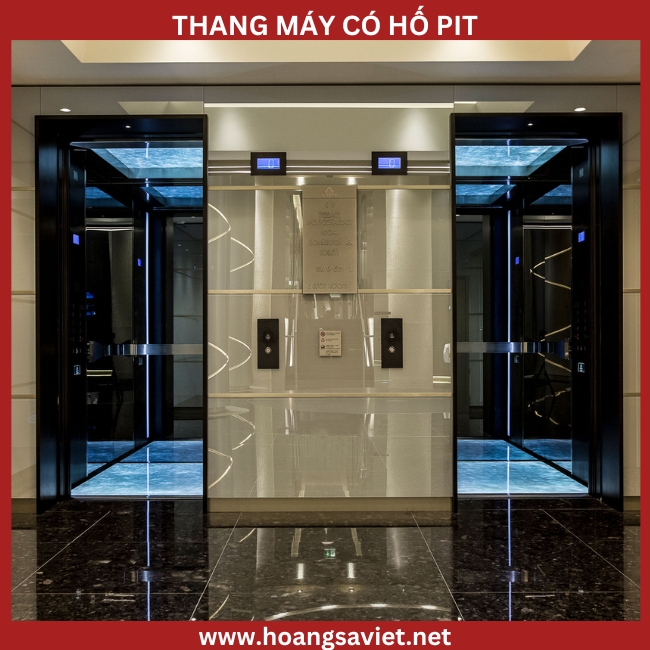 Illustration of elevator with beautiful pit