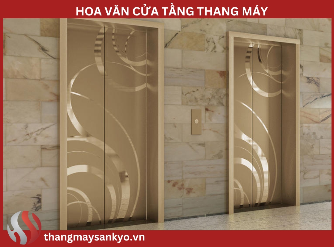 Ảnh minh họa văn cửa tầng thang máy có hoa văn đẹp 