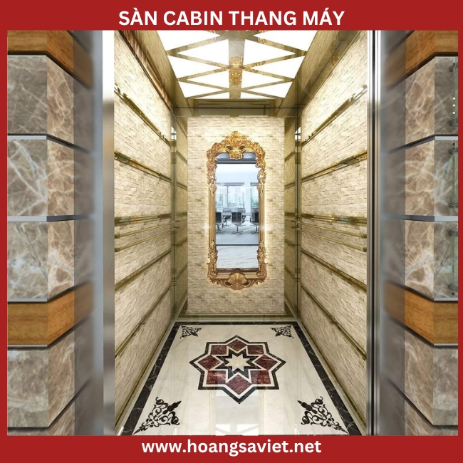 Illustration of elevator cabin stone floor pattern