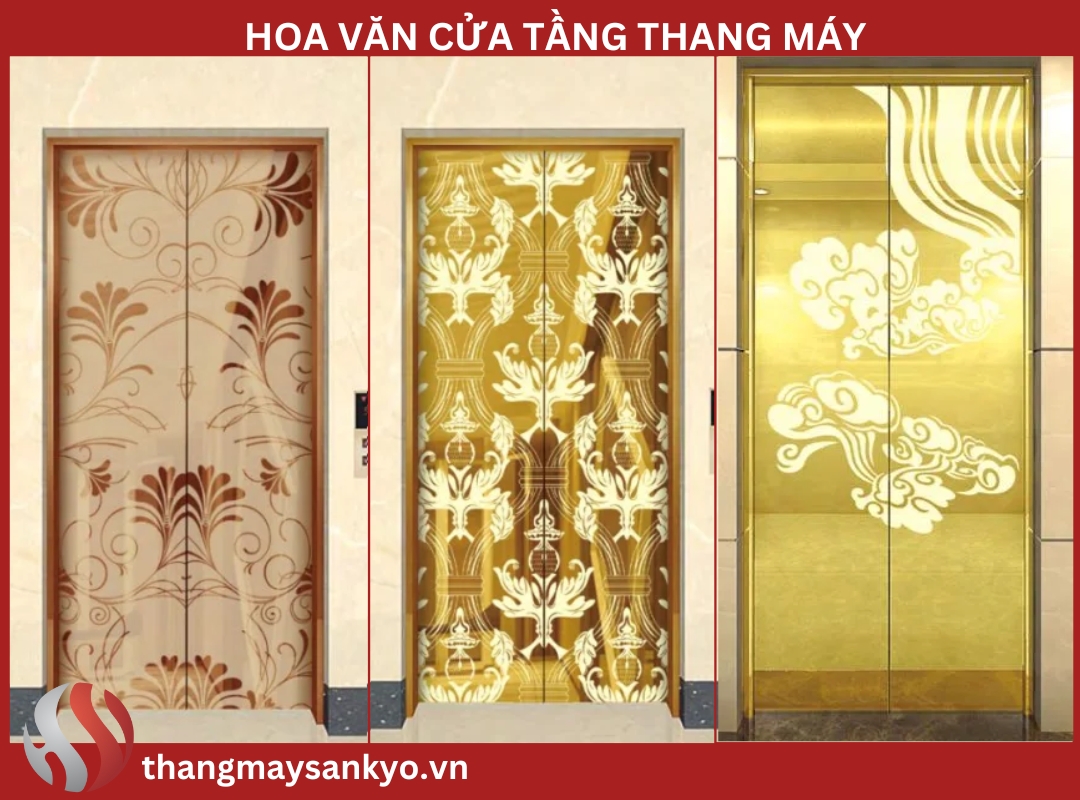 Ảnh minh họa văn cửa tầng thang máy có hoa văn đẹp 