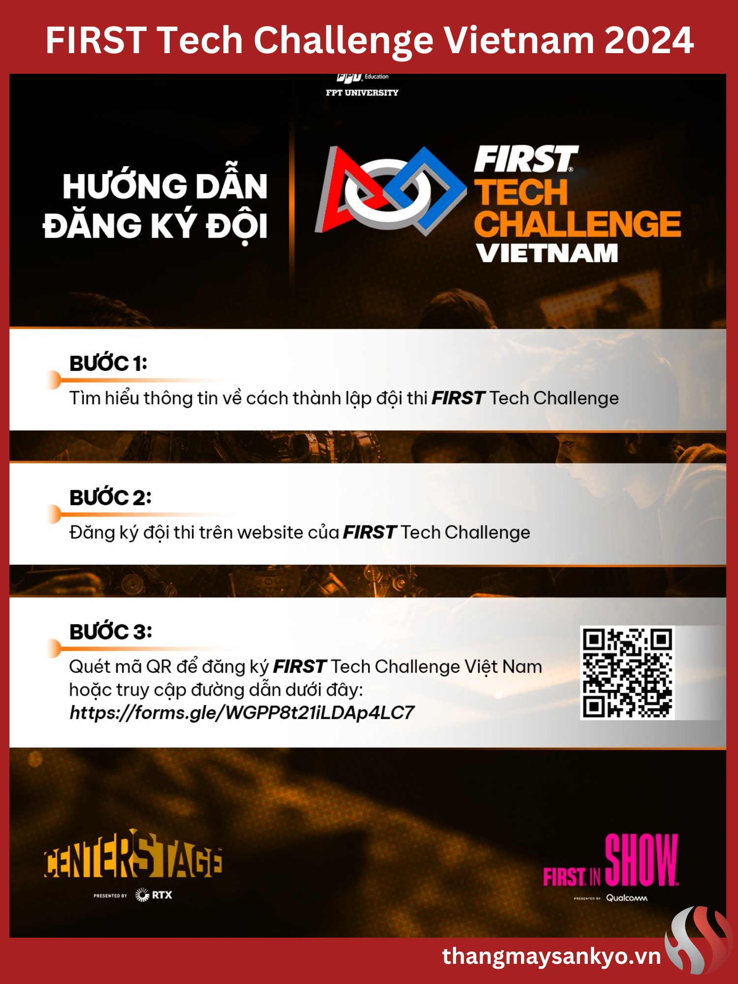 Hướng dẫn đăng ký đội tại FIRST Tech Challenge Vietnam 2024