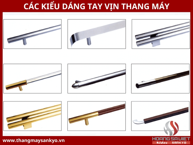 Kiểu dáng tay vịn thang máy