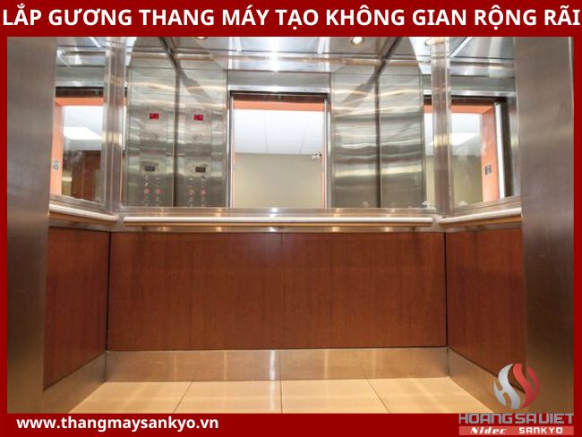 Installing mirrors in elevators helps create a spacious space
