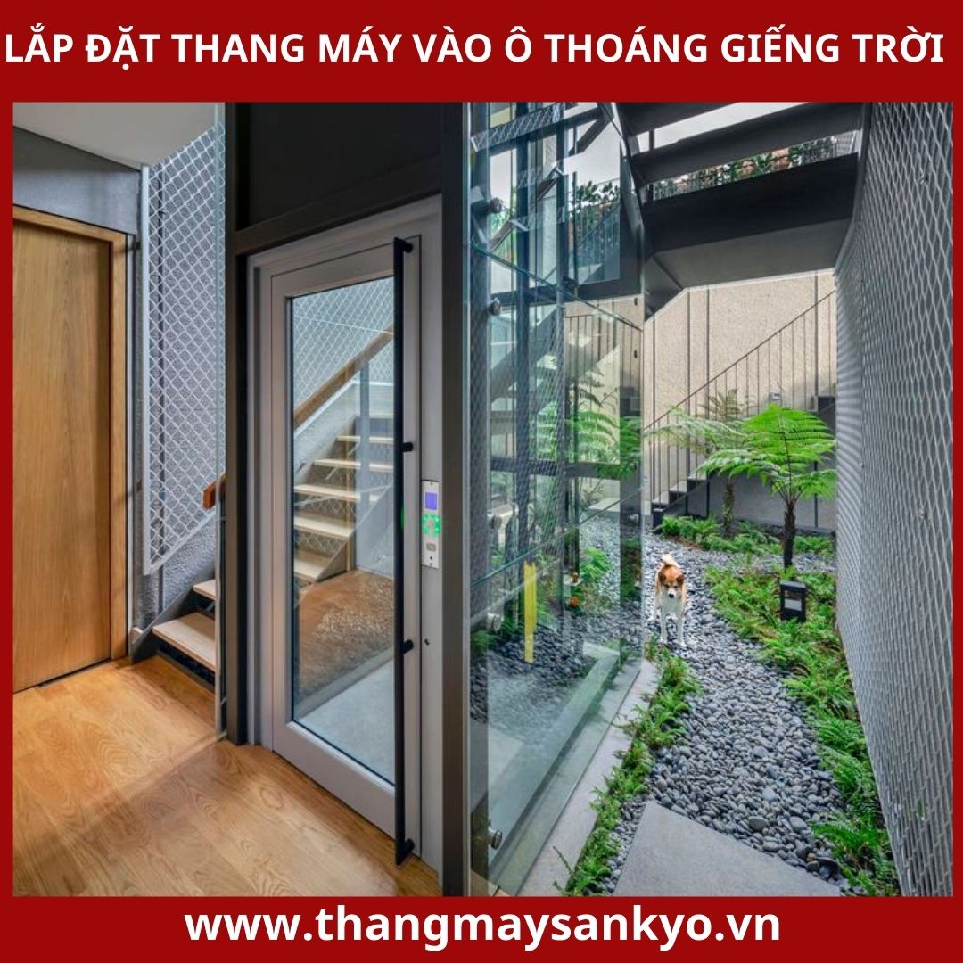 Lắp đặt thang máy vào ô thoáng giếng trời