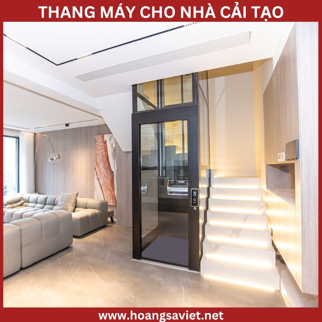 Hình ảnh minh họa khi lắp đặt thang máy cho nhà cải tạo 