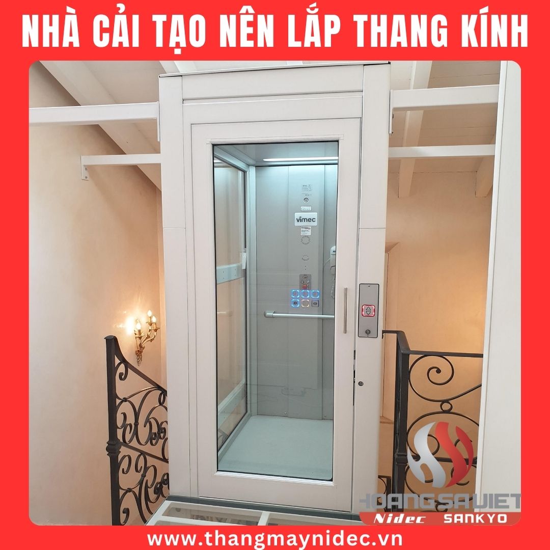 Nhà Cải Tạo Nên Lắp Thang Máy Khung Kính