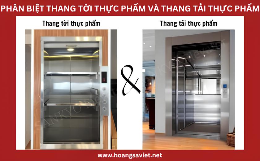Phân biệt thang tời thực phẩm và thang tải thực phẩm