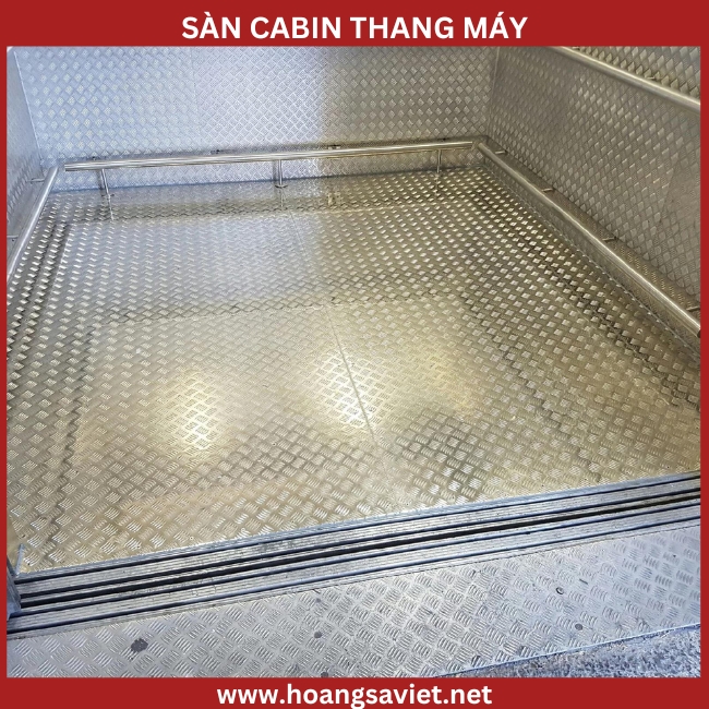 Illustration of stainless steel floor of elevator cabin