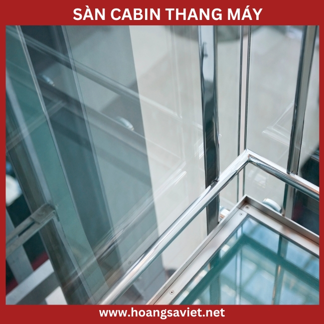 Illustration of elevator cabin glass floor