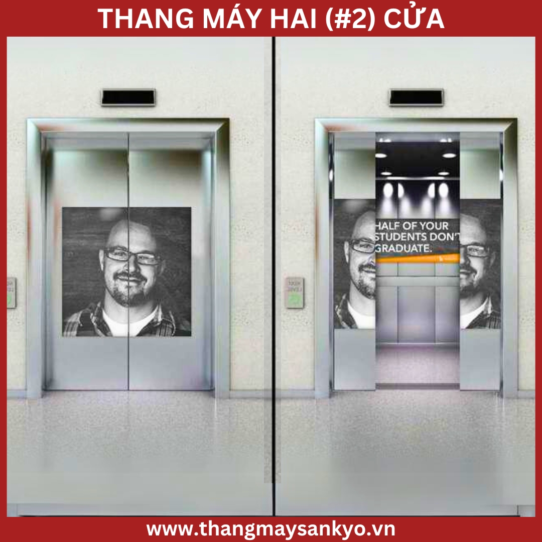 Thang máy 2 cửa mở