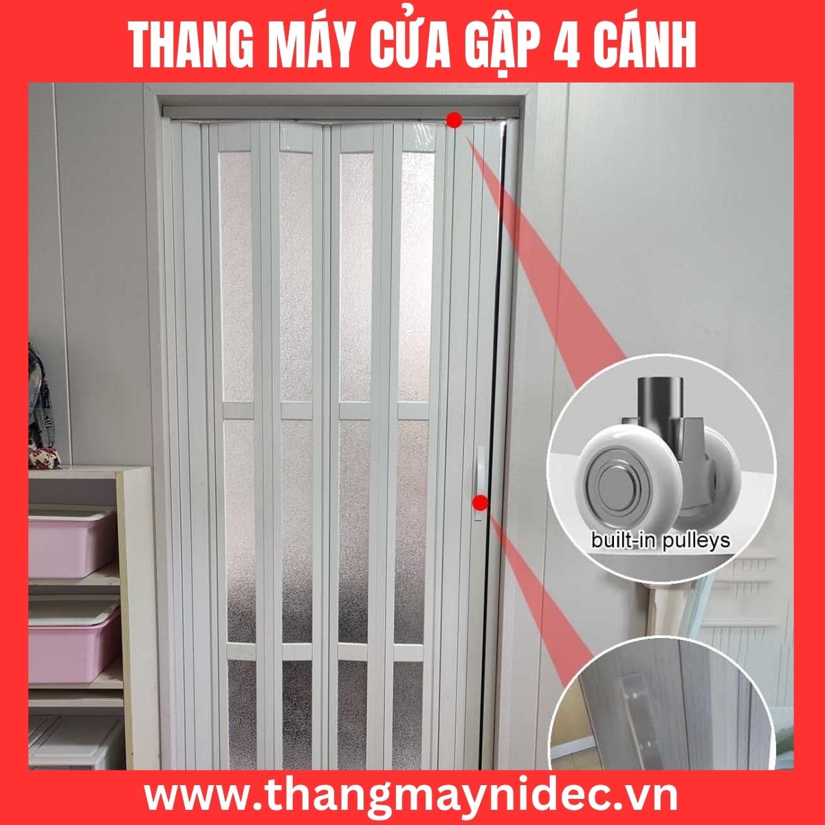 Thang máy cửa gập 4 cánh