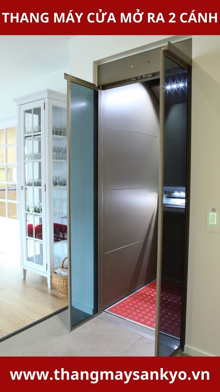 Elevator doors open to 2 wings