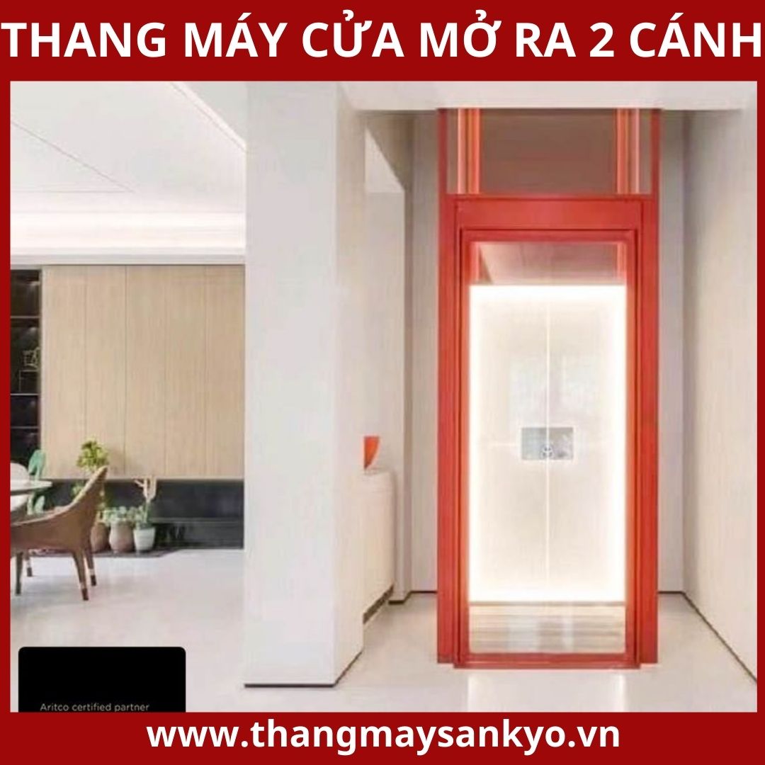 Elevator doors open to 2 wings
