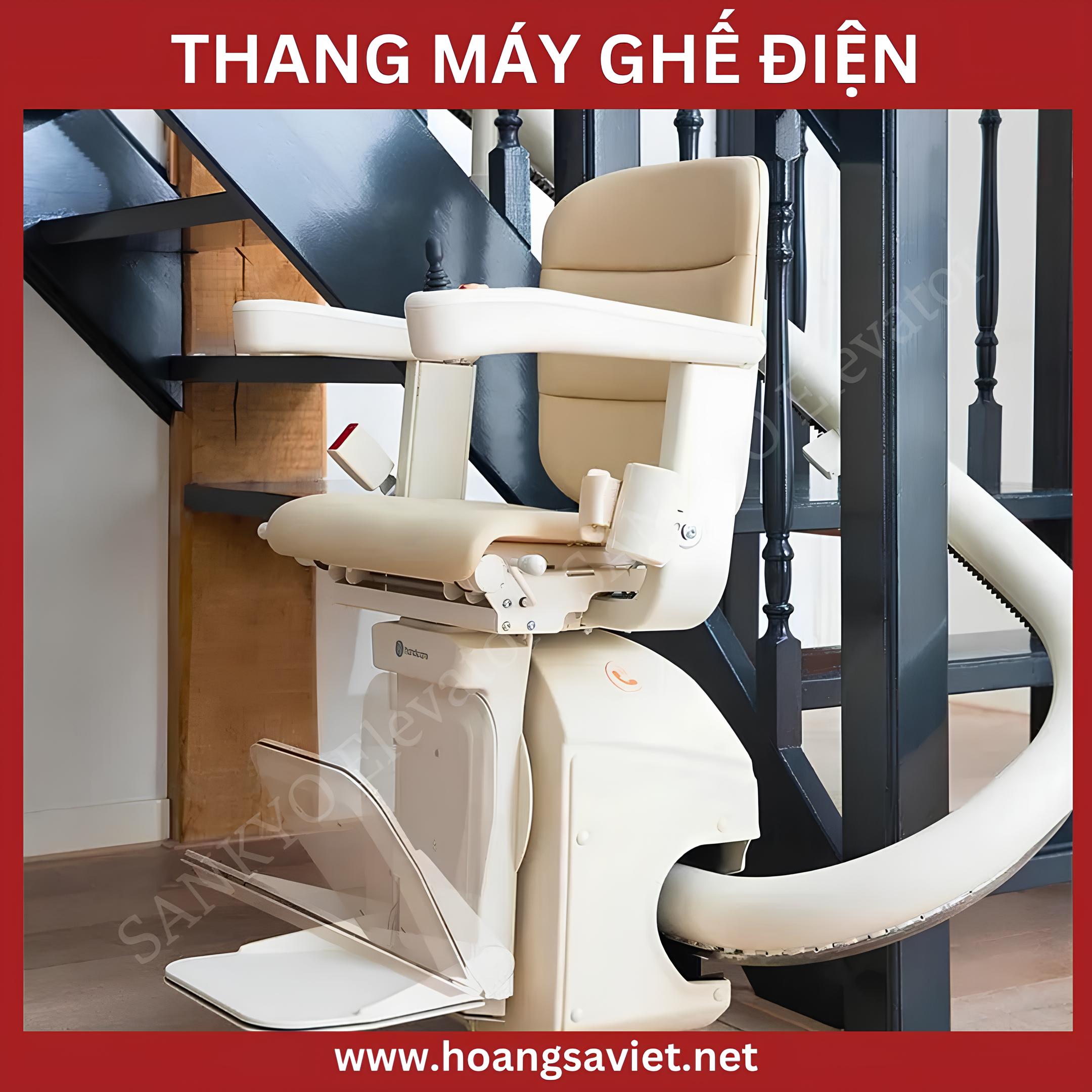 Thang máy ghế điện cho người già cầu thang cong