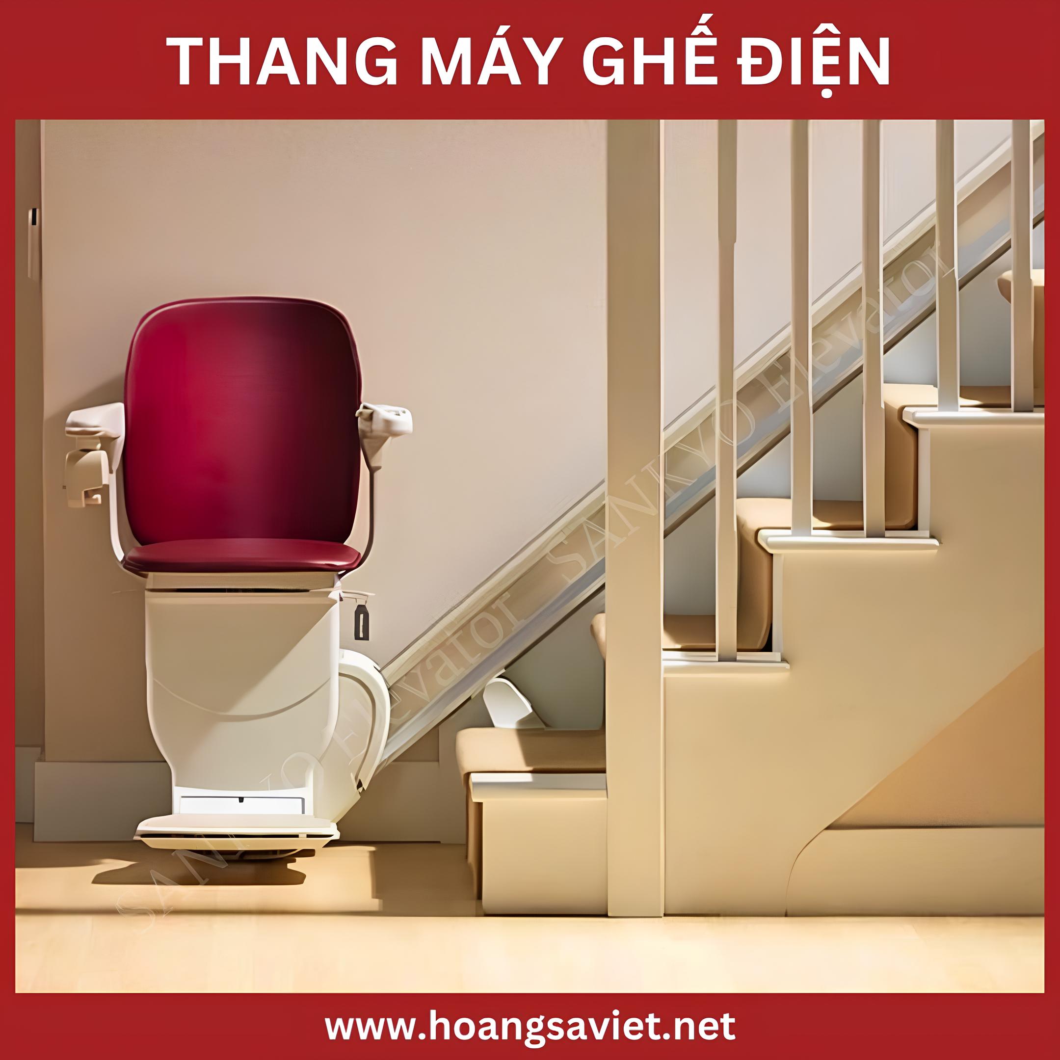 Thang máy ghế điện cho người già cầu thang thẳng