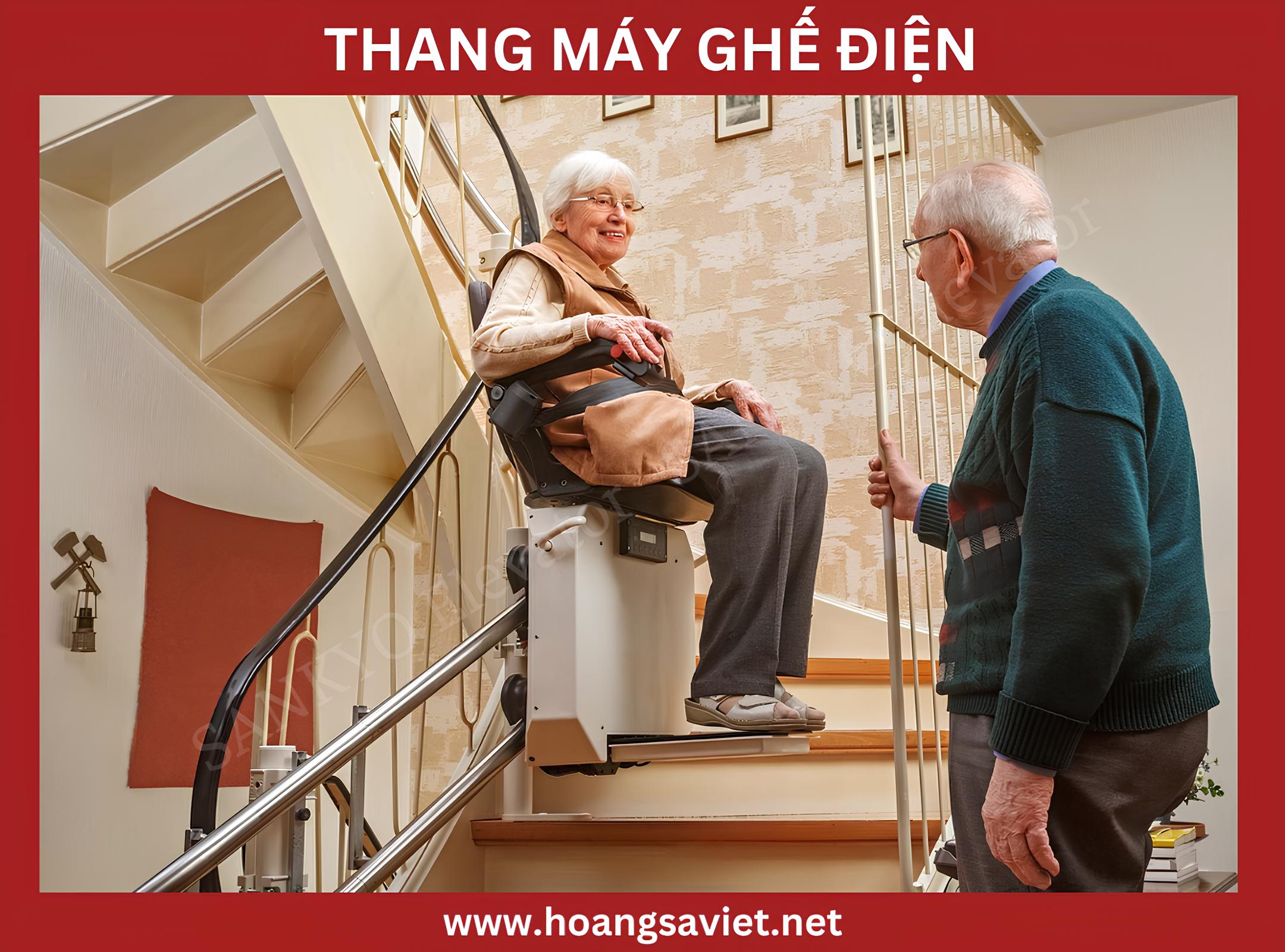  Chair lift for the elderly with seat belt