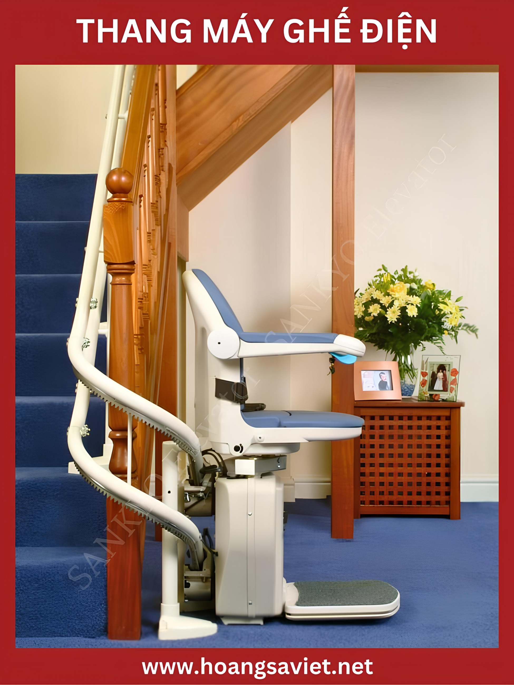 Thang máy ghế điện cho người già tiết kiệm không gian