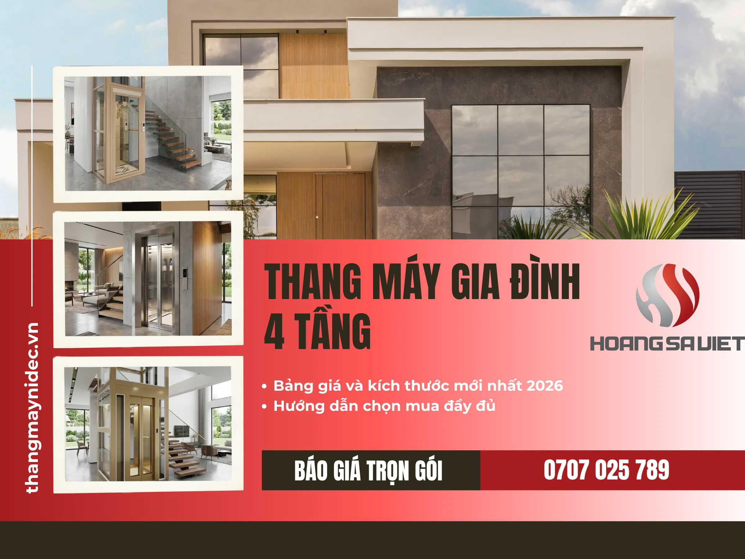 Thang Máy Gia Đình 4 Tầng - Báo Giá Trọn Gói 