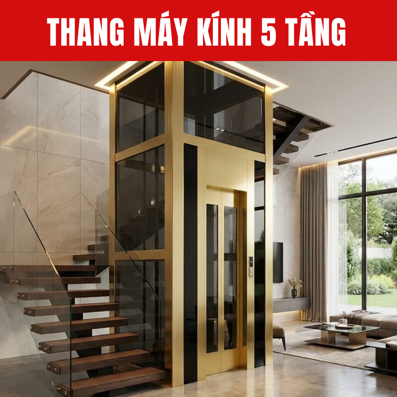 Thang Máy Kính 5 Tầng - Một trong những công trình của THANGMAYNIDEC 