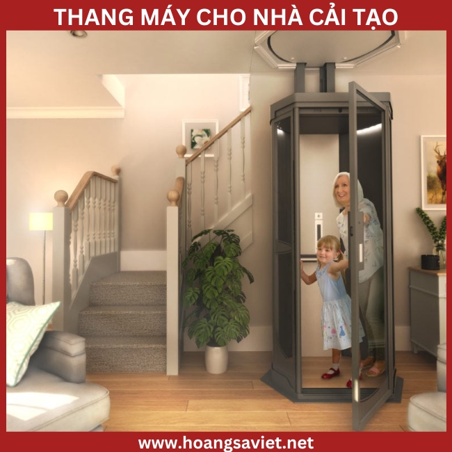 Hình ảnh minh họa khi lắp đặt thang máy cho nhà cải tạo 
