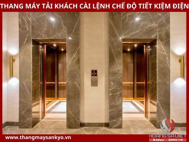 Passenger elevator set to power saving mode