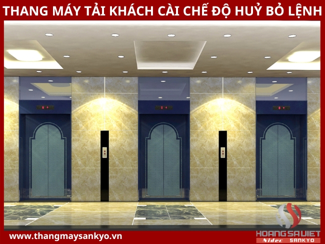 Passenger elevator set to cancel command mode
