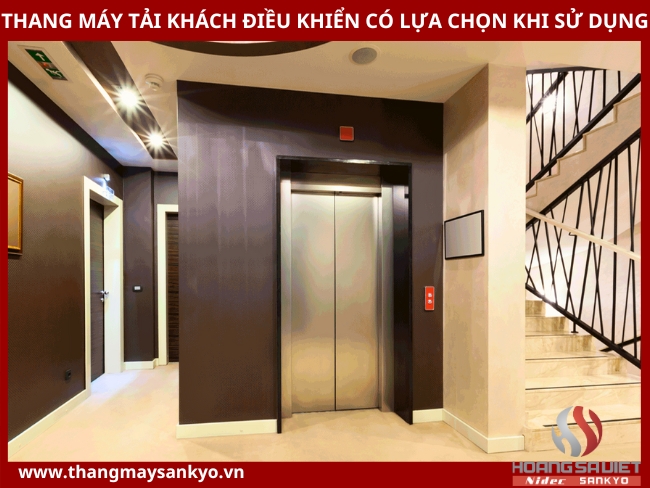 Passenger elevator with selectable control when in use