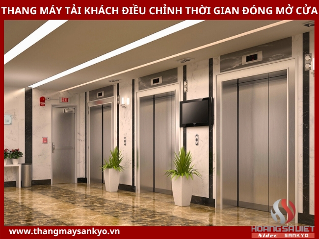 Passenger elevators have adjustable door opening and closing times.