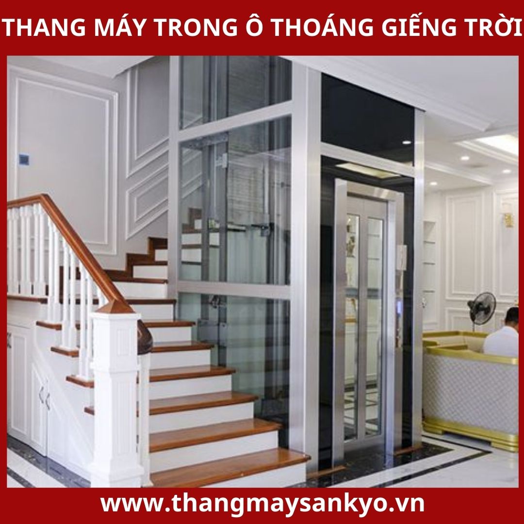 Thang máy trong ô thoáng giếng trời