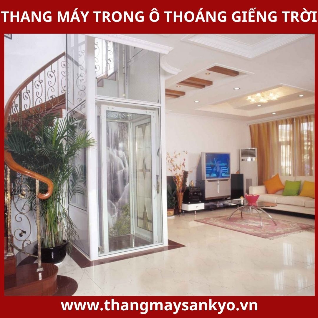 Thang máy trong ô thoáng giếng trời