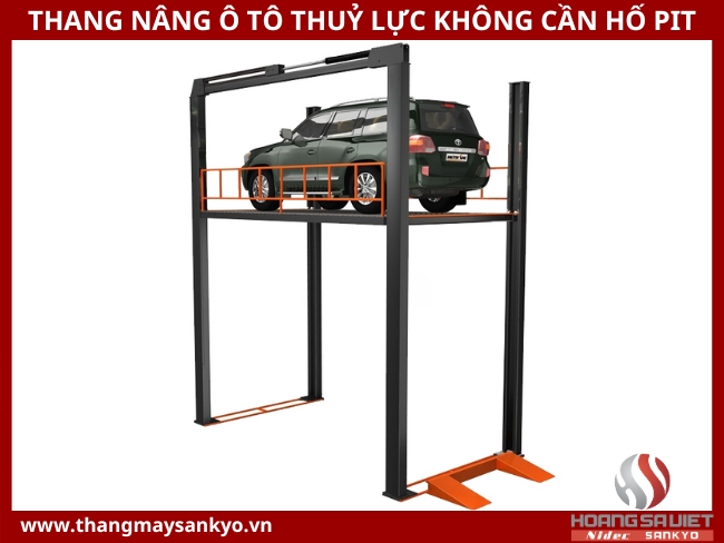 Thang nâng ô tô thuỷ lực không cần hố pit