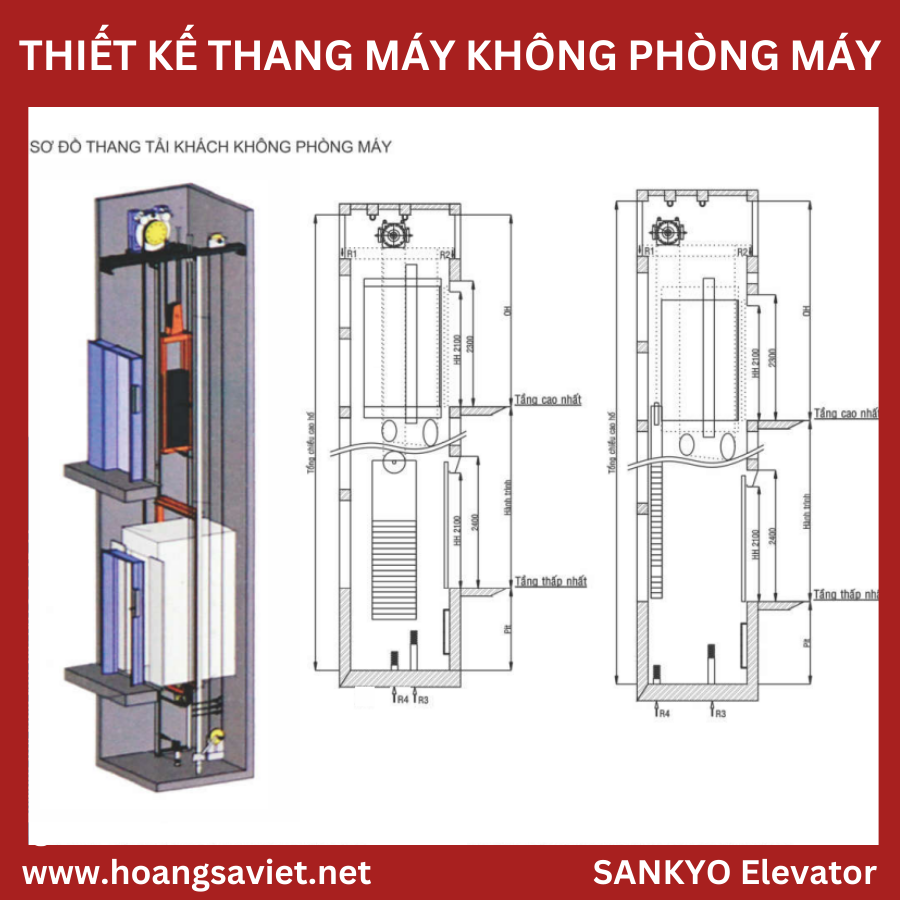 thang máy không có phòng máy