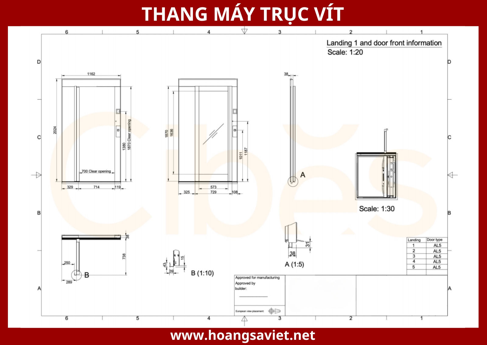 Refer to screw elevator dimensions