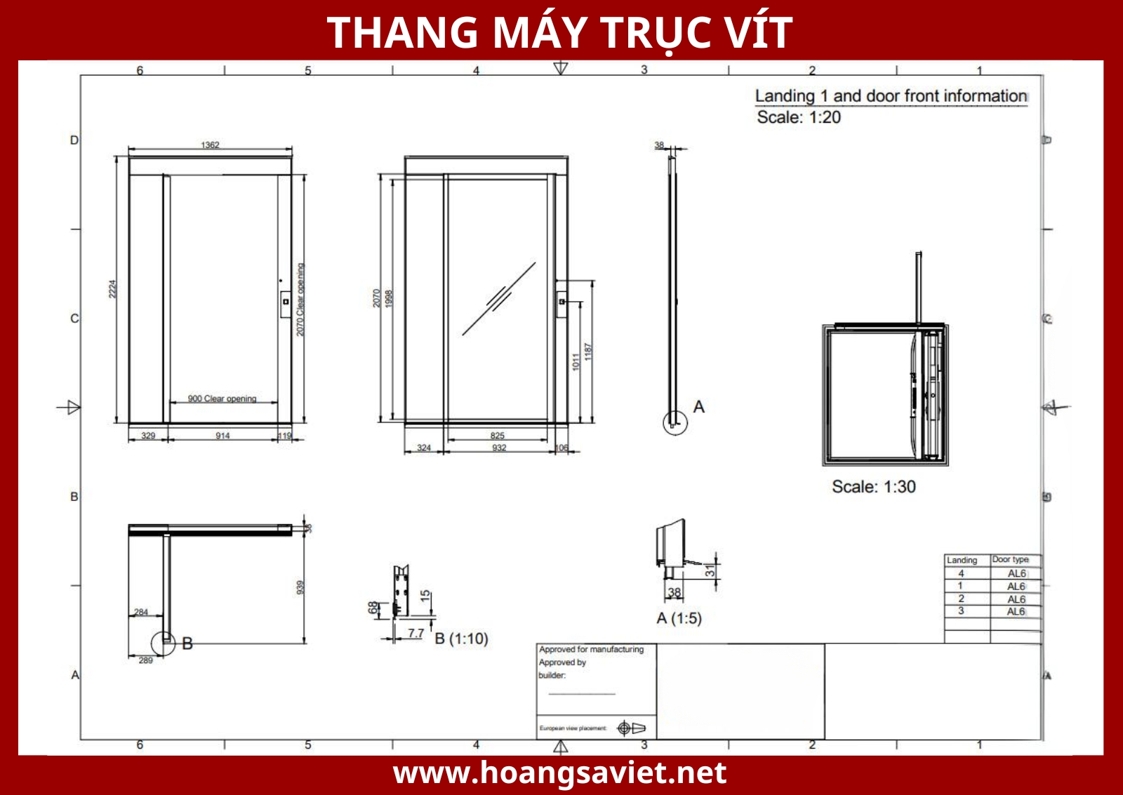 Refer to screw elevator dimensions